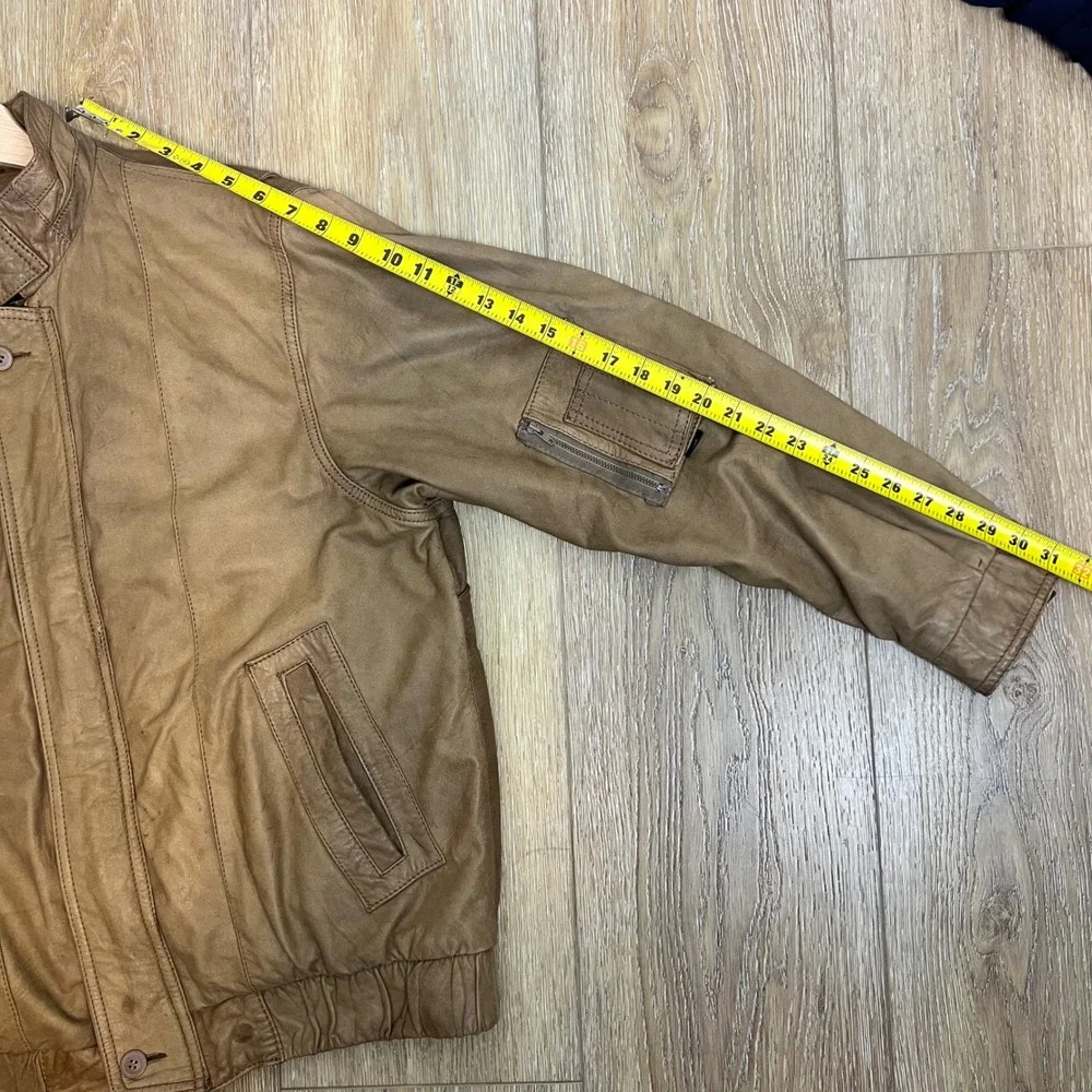 Vintage Brown Leather Bomber Jacket - London Fog Mens size‎ XL